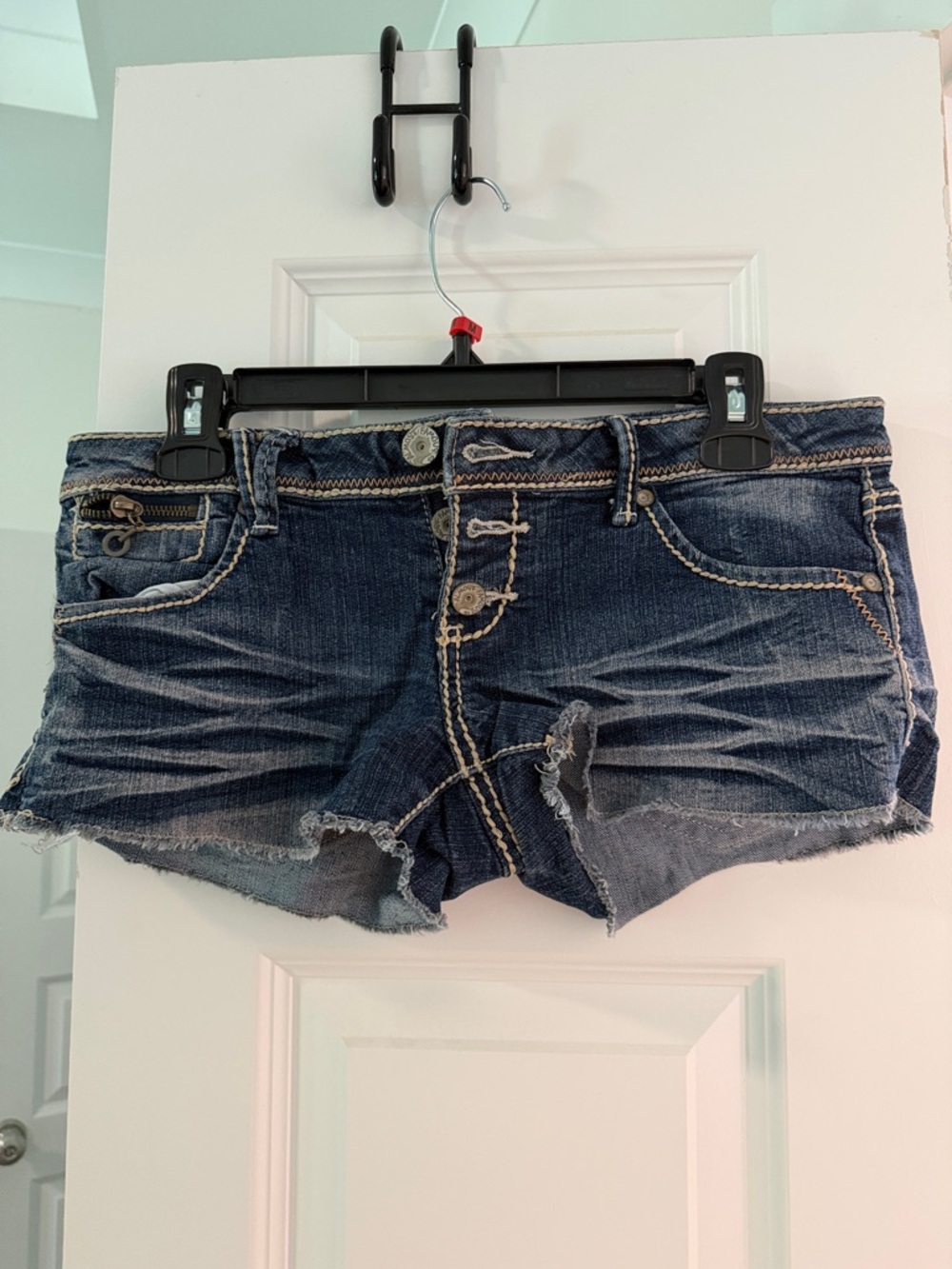 Almost Famous Dark Blue Distressed Denim Cutoff Shorts